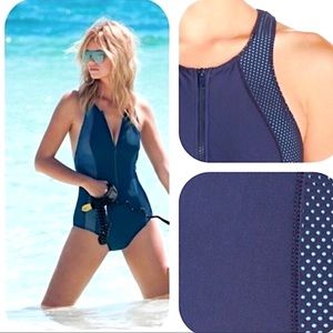 NWOT. Zella. Thin strap Racerback mesh one piece